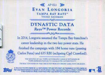 2015 Topps Dynasty #AP-EL1 Evan Longoria Back