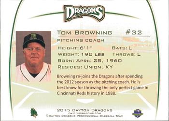2015 Dayton Dragons #NNO Tom Browning Back