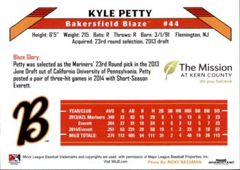2015 Grandstand Bakersfield Blaze #NNO Kyle Petty Back