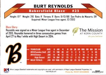 2015 Grandstand Bakersfield Blaze #NNO Burt Reynolds Back