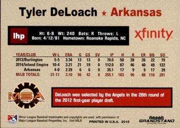 2015 Grandstand Arkansas Travelers #NNO Tyler DeLoach Back