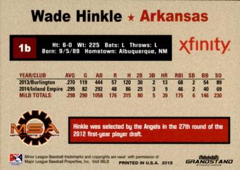 2015 Grandstand Arkansas Travelers #NNO Wade Hinkle Back
