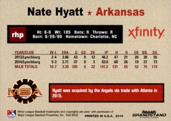 2015 Grandstand Arkansas Travelers #NNO Nate Hyatt Back