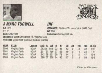 2003 Batavia Muckdogs #3 Marc Tugwell Back