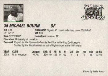 2003 Batavia Muckdogs #35 Michael Bourn Back