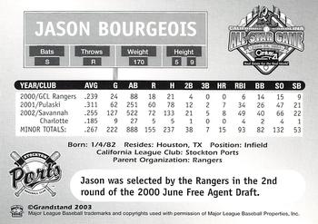 2003 Grandstand California-Carolina League All Stars #NNO Jason Bourgeois Back