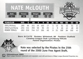 2003 Grandstand California-Carolina League All Stars #NNO Nate McLouth Back