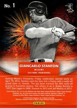 2015 Panini Prizm - Fireworks #1 Giancarlo Stanton Back