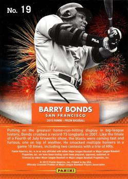 2015 Panini Prizm - Fireworks #19 Barry Bonds Back