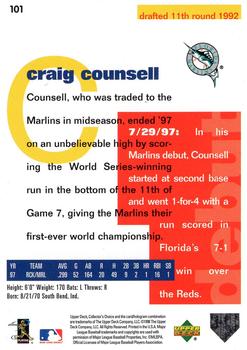 1998 Collector's Choice #101 Craig Counsell Back