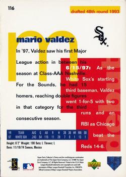 1998 Collector's Choice #116 Mario Valdez Back