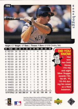 1998 Collector's Choice #190 Wade Boggs Back