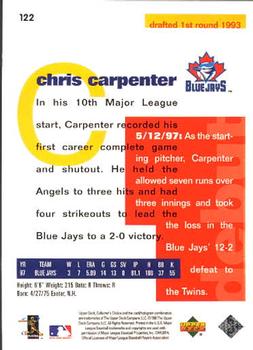 1998 Collector's Choice #122 Chris Carpenter Back