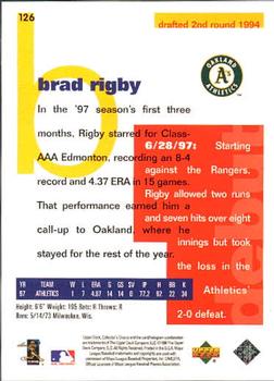 1998 Collector's Choice #126 Brad Rigby Back