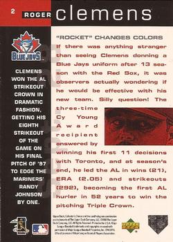 1998 Collector's Choice #2 Roger Clemens Back