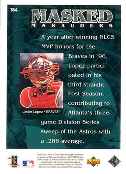 1998 Collector's Choice #184 Javier Lopez Back