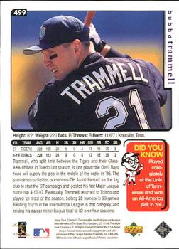 1998 Collector's Choice #499 Bubba Trammell Back