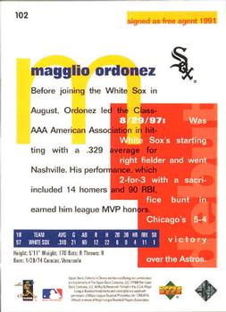 1998 Collector's Choice #102 Magglio Ordonez Back