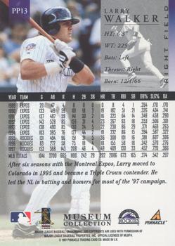 1998 Pinnacle - Museum Collection #PP13 Larry Walker Back