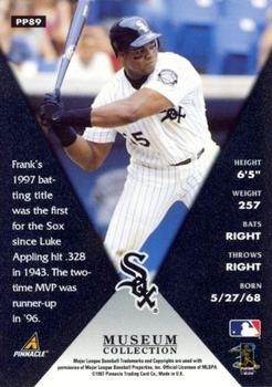 1998 Pinnacle - Museum Collection #PP89 Frank Thomas Back