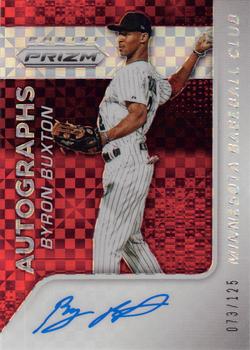 2015 Panini Prizm - Autographs Red Power Prizms #34 Byron Buxton Front