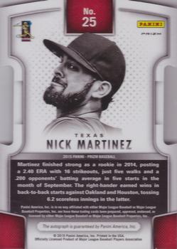 2015 Panini Prizm - Fresh Faces Baseball Prizm Signatures #25 Nick Martinez Back