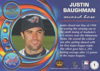 1998 Pacific Revolution - Rookies and Hardball Heroes #1 Justin Baughman Back