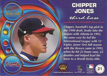 1998 Pacific Revolution - Rookies and Hardball Heroes #21 Chipper Jones Back