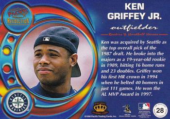 1998 Pacific Revolution - Rookies and Hardball Heroes #28 Ken Griffey Jr. Back