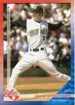 2003 Grandstand Midwest League Top Prospects #NNO Drew Dickinson Front