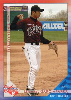 2003 Grandstand Midwest League Top Prospects #NNO Michael Garciaparra Front