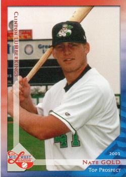2003 Grandstand Midwest League Top Prospects #NNO Nate Gold Front