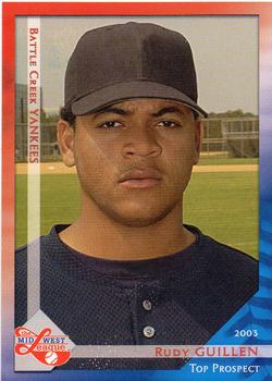 2003 Grandstand Midwest League Top Prospects #NNO Rudy Guillen Front