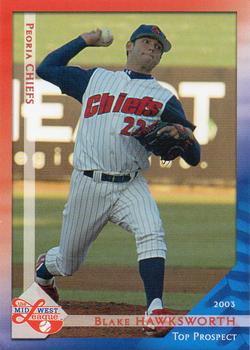 2003 Grandstand Midwest League Top Prospects #NNO Blake Hawksworth Front