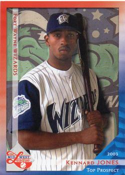 2003 Grandstand Midwest League Top Prospects #NNO Kennard Jones Front