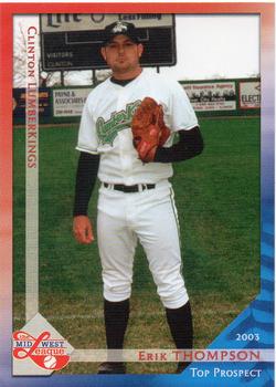 2003 Grandstand Midwest League Top Prospects #NNO Erik Thompson Front