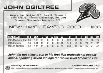 2003 Grandstand New Haven Ravens #NNO John Ogiltree Back