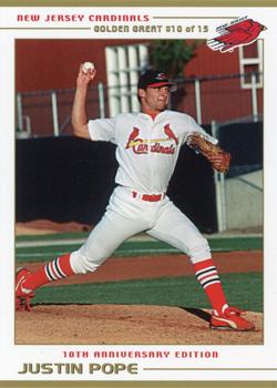 2003 Grandstand New Jersey Cardinals 10th Anniversary #10 Justin Pope Front