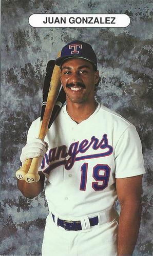 1992 Texas Rangers Photocards #8 Juan Gonzalez Front