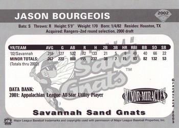 2003 Grandstand Savannah Sand Gnats Golden Greats #NNO Jason Bourgeois Back