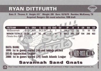 2003 Grandstand Savannah Sand Gnats Golden Greats #NNO Ryan Dittfurth Back
