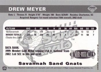 2003 Grandstand Savannah Sand Gnats Golden Greats #NNO Drew Meyer Back