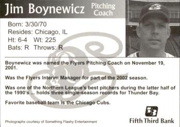 2003 Schaumburg Flyers #NNO Jim Boynewicz Back