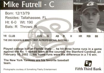2003 Schaumburg Flyers #NNO Mike Futrell Back
