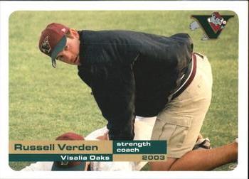 2003 Grandstand Visalia Oaks #'03 Russell Verden Front