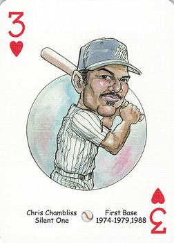 2006 Hero Decks New York Yankees Baseball Heroes Playing Cards (3rd Edition) #3♥ Chris Chambliss Front