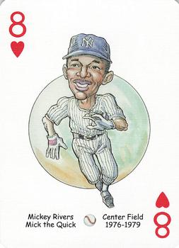 2006 Hero Decks New York Yankees Baseball Heroes Playing Cards (3rd Edition) #8♥ Mickey Rivers Front