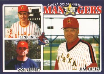 2002 Alaska Goldpanners Decade: 1993-2002 #MGR Jim Dietz / Ben Hines / Don Leppert Front