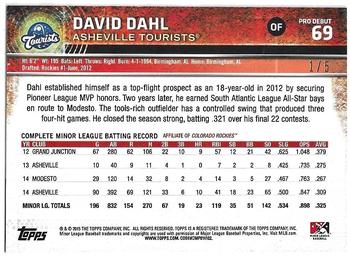 2015 Topps Pro Debut - Red #69 David Dahl Back