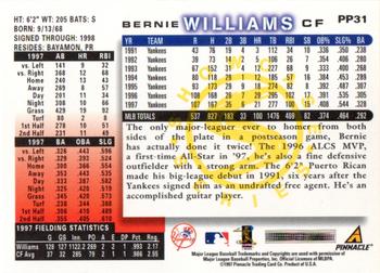 1998 Score - Showcase Series #PP31 Bernie Williams Back